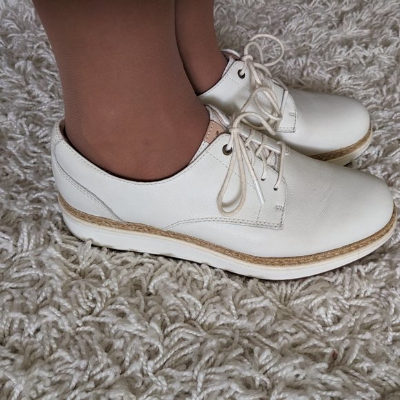 Clarks Teadale Rhea WhitePlatform Oxford size 6.5 - like NEW Made in Indonesia - Picture 14 of 16